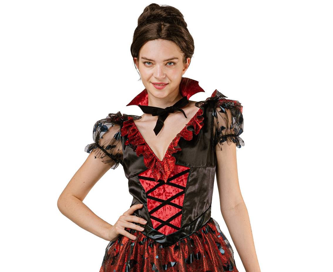 Role play-set for adult Gothic Vampire (dress, collar ), size S EOL